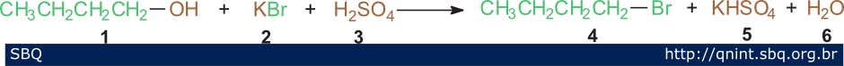 Esquema 1. Equa&ccedil;&atilde;o da obten&ccedil;&atilde;o do n-bromobutano 