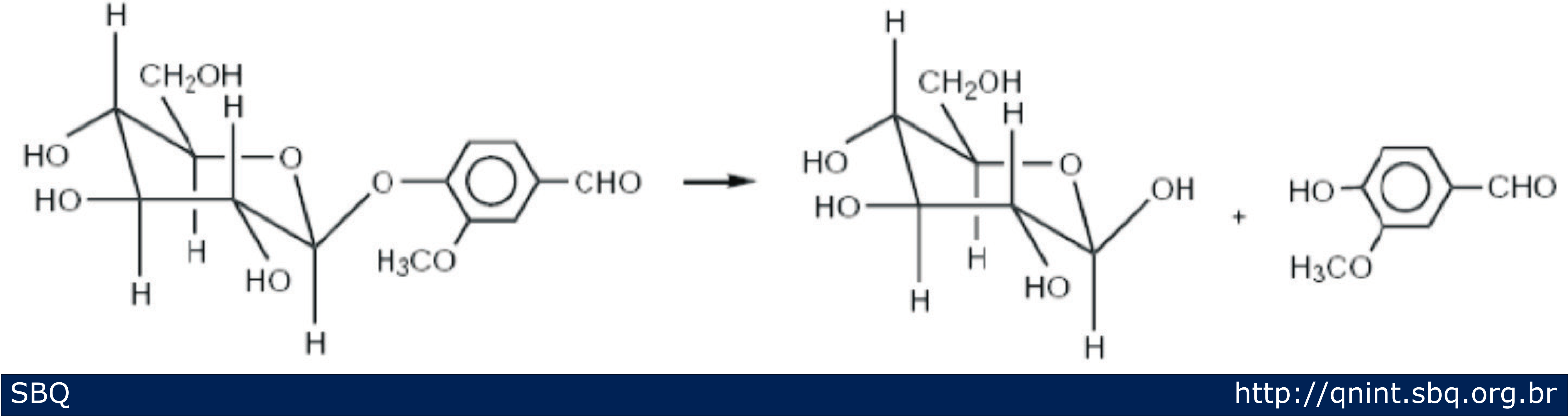 Figura 4: Esquema ilustrativo da hidrólise enzimática de gluco-vanilina em glucose e vanilina (Maurya e cols., 2007).   